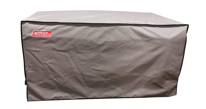 acoveritt L Storage Box cover with Straps and Handles, Waterproof Heavy Duty Outdoor Furniture Winter Cover for Keter, Suncast, Lifetime(Deck Box Cover, 52.7"(L) 26.7"(D) 26.7"(H) Brown - Image 1